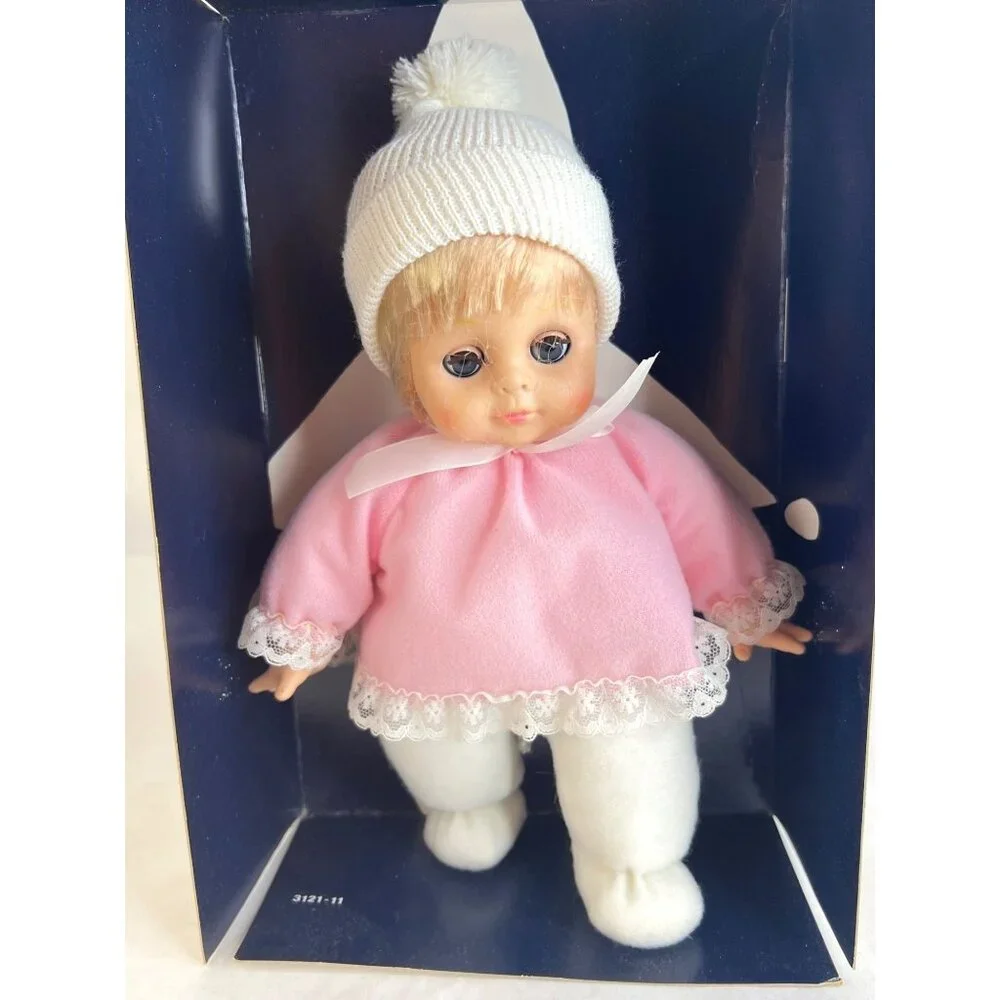 1979 New Playmates My Baby's Doll Stuffed Body Rooted Hair Sleep Eyes In Box VTG